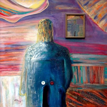 Peinture intitulée "Человек дождя" par Andrei Zhilin, Œuvre d'art originale