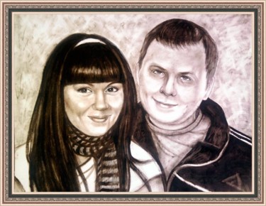Картина под названием "семейный портрет по…" - Андрей Жилин, Подлинное произведение искусства