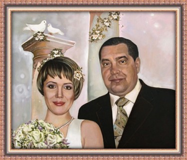 Картина под названием "свадебный портрет" - Андрей Жилин, Подлинное произведение искусства