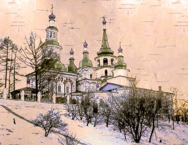 Arte digitale intitolato "Старый Иркутск" da Andrei Zhilin, Opera d'arte originale, Fotomontaggio