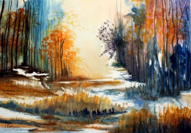 Pintura titulada "o caminho" por Nor, Obra de arte original, Acuarela