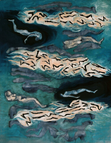 Pintura intitulada "permanecer y mutar…" por Nora Alvarez, Obras de arte originais, Colagens