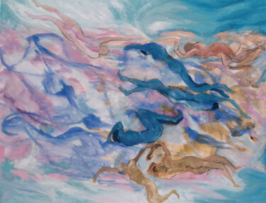 Pintura intitulada "Climas y oleajes" por Nora Alvarez, Obras de arte originais, Óleo