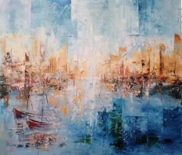 Картина под названием "Baia blu" - Nora Ferriani, Подлинное произведение искусства, Масло
