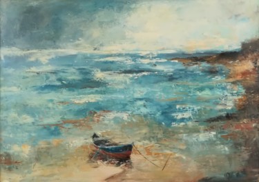 Pittura intitolato "Mareggiata" da Nora Ferriani, Opera d'arte originale, Olio
