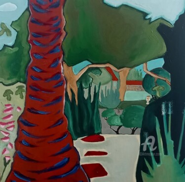 Peinture intitulée "Palmier" par Nora Jo, Œuvre d'art originale, Acrylique
