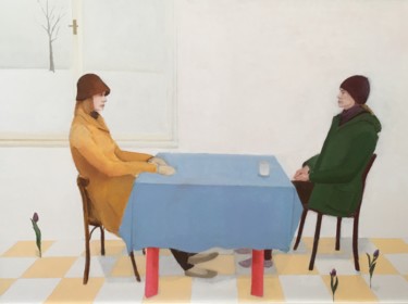 Peinture intitulée "Connection 2. / Lia…" par Nora Juhasz, Œuvre d'art originale, Huile