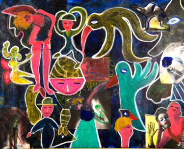 Schilderij getiteld "369-de-dansers" door Norbert De Jong, Origineel Kunstwerk, Acryl