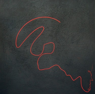 Картина под названием "SIGNATURE" - Norbert Engel, Подлинное произведение искусства, Темпера Установлен на Деревянная рама д…