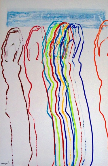 Ζωγραφική με τίτλο "Peinture Acrylique…" από Norbert Engel, Αυθεντικά έργα τέχνης, Ακρυλικό Τοποθετήθηκε στο Ξύλινο φορείο σ…