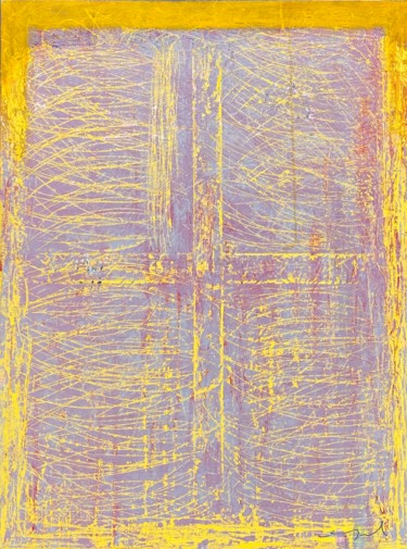 Pittura intitolato "FENÊTRE SUR CŒUR" da Norbert Engel, Opera d'arte originale, Acrilico Montato su Telaio per barella in le…