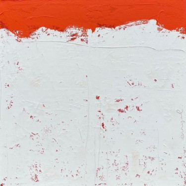 Painting titled "CARRÉ ROUGE & BLANC" by Norbert Engel, Original Artwork, Acrylic Mounted on Wood Stretcher frame