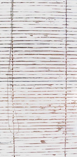 Collages intitulée "store blanc - colla…" par Norbert Engel, Œuvre d'art originale, Collages Monté sur Châssis en bois