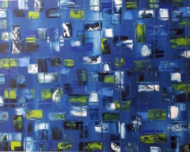 Painting titled "Abstrakt in Blau" by Norbert Haß, Original Artwork, Oil