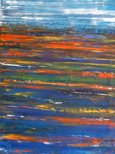 Malerei mit dem Titel "Meer überwiegend rot" von Norbert Haß, Original-Kunstwerk, Öl