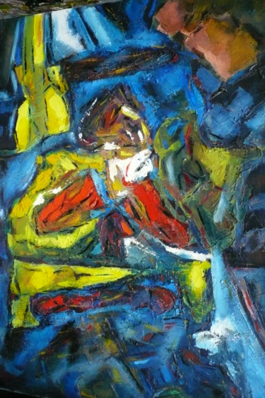 Peinture intitulée "bleu-jaune.jpg" par Norbert Lafon, Œuvre d'art originale, Huile