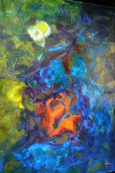 Peinture intitulée "dans-le-bleu.jpg" par Norbert Lafon, Œuvre d'art originale, Huile