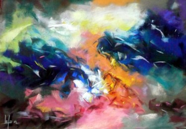 Peinture intitulée "atomes-joyeux.jpg" par Norbert Lafon, Œuvre d'art originale, Pastel