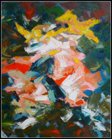 Pittura intitolato "danse-le-chemin-dan…" da Norbert Lafon, Opera d'arte originale, Olio