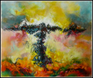 Peinture intitulée "apparition-de-la-cr…" par Norbert Lafon, Œuvre d'art originale, Pastel