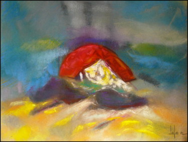 Painting titled "je-seme-ici-la-terr…" by Norbert Lafon, Original Artwork, Pastel