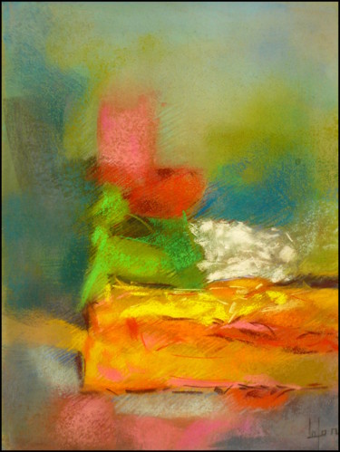 Peinture intitulée "feconder-la-vie-fer…" par Norbert Lafon, Œuvre d'art originale, Pastel