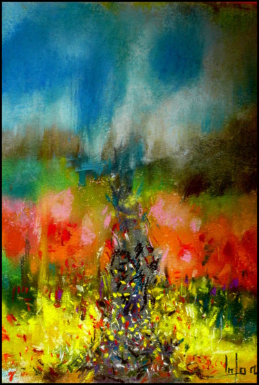 Pintura titulada "une-chaude-lumiere.…" por Norbert Lafon, Obra de arte original, Pastel