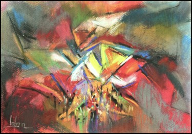 Peinture intitulée "creation-du-desordr…" par Norbert Lafon, Œuvre d'art originale, Pastel