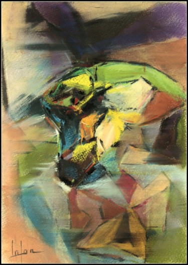 Peinture intitulée "l-artiste-est-un-pe…" par Norbert Lafon, Œuvre d'art originale, Pastel