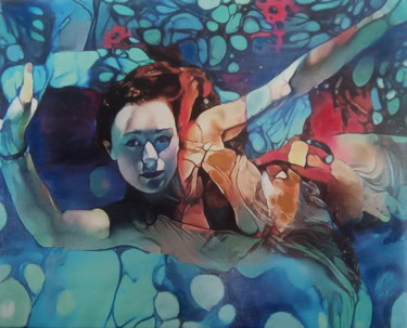 Malerei mit dem Titel "Girl and water 3" von Norberto Quinto, Original-Kunstwerk, Digitale Malerei
