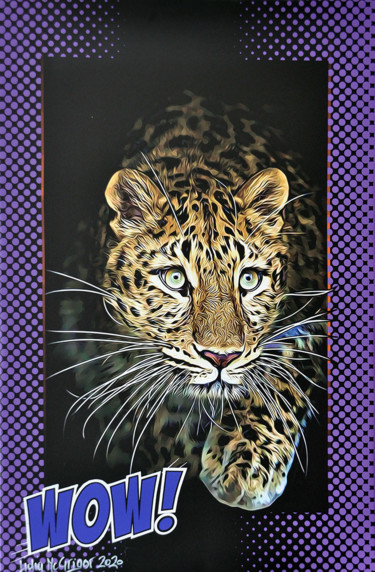 Painting titled "LEO PURPLE WOW" by Norberto Quinto, Original Artwork, Digital Painting