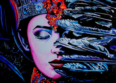 Peinture intitulée "Balinese angel" par Norbert Szük, Œuvre d'art originale, Acrylique