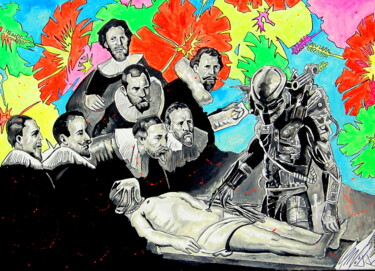 Картина под названием "Dr Predator" - Norbert Szük, Подлинное произведение искусства, Акрил Установлен на Деревянная рама дл…