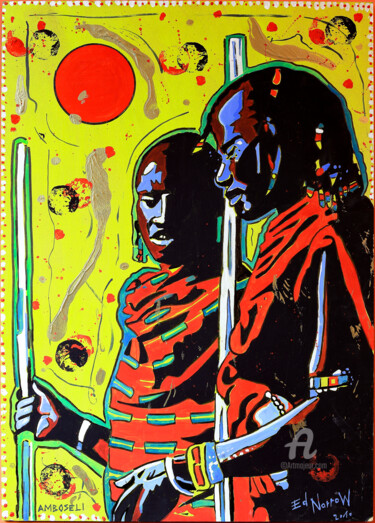 Painting titled "Amboseli" by Norbert Szük, Original Artwork, Acrylic