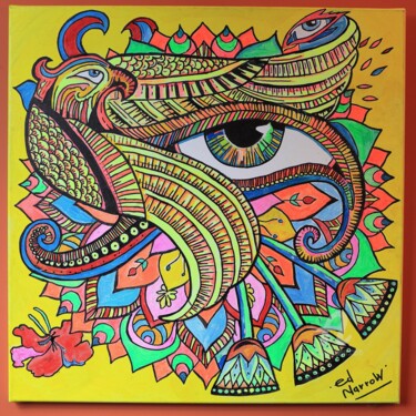 Картина под названием "All-seeing eye" - Norbert Szük, Подлинное произведение искусства, Акрил Установлен на Деревянная рама…
