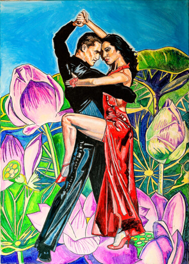 Painting titled "Tango" by Norbert Szük, Original Artwork, Acrylic