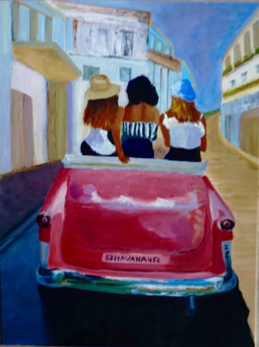Картина под названием "53 Havana Ford Conv…" - Noreen Schumann, Подлинное произведение искусства, Масло