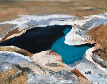 Картина под названием "Yellowstone Hydroth…" - Noreen Schumann, Подлинное произведение искусства, Масло