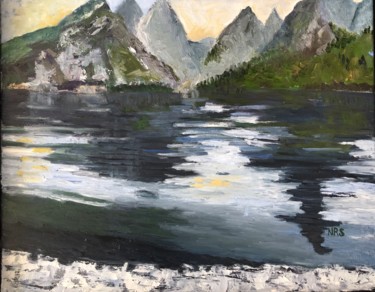 Peinture intitulée "Jenny Lake" par Noreen Schumann, Œuvre d'art originale, Huile