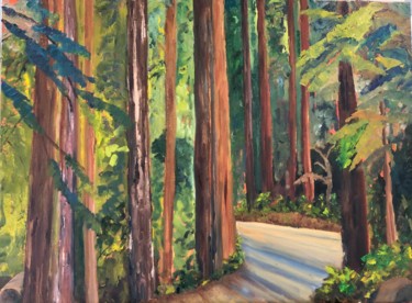 Schilderij getiteld "California Woods" door Noreen Schumann, Origineel Kunstwerk, Olie