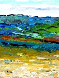 Ζωγραφική με τίτλο "Waves of Inspiration" από Noreen Schumann, Αυθεντικά έργα τέχνης, Λάδι