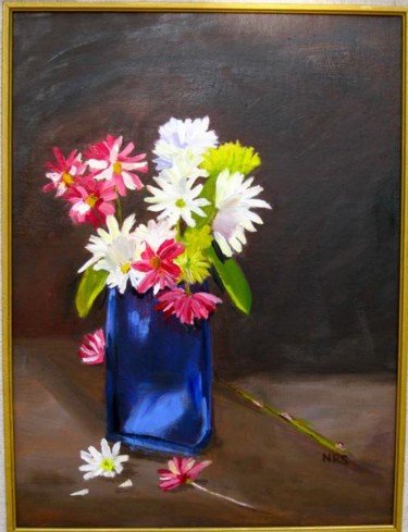 Malerei mit dem Titel "Cheerful Hello" von Noreen Schumann, Original-Kunstwerk, Öl