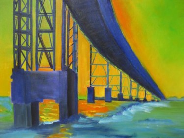 Painting titled "San Raphael Bridge" by Noreen Schumann, Original Artwork, Oil