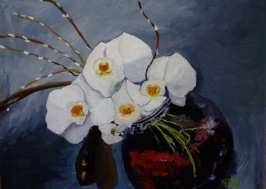 Peinture intitulée "My orchid" par Noreen Schumann, Œuvre d'art originale, Huile