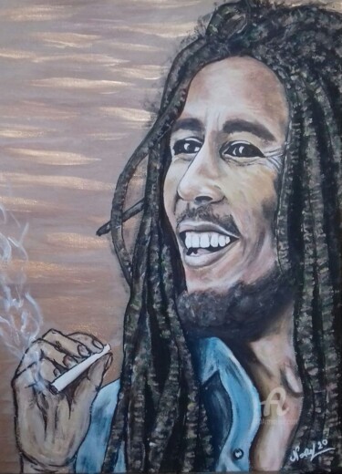 Painting titled "Bob smile" by Norel, Original Artwork, Acrylic