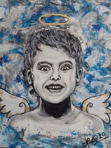 Painting titled "Grimace d'enfant 1" by Norel, Original Artwork, Acrylic