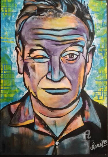Painting titled "Robin Williams" by Norel, Original Artwork, Acrylic