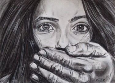 Drawing titled "sound of silence" by Norel, Original Artwork, Charcoal
