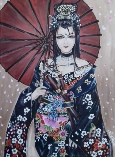 Pittura intitolato "Geisha" da Norel, Opera d'arte originale, Acrilico