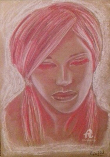 Drawing titled "Sommeil" by Norel, Original Artwork, Pastel